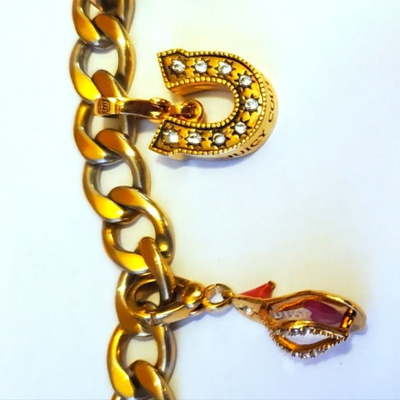Juicy Couture Limited Edition Charm Bracelet Lot 5 Removable Charms Heart Box - Picture 6 of 14